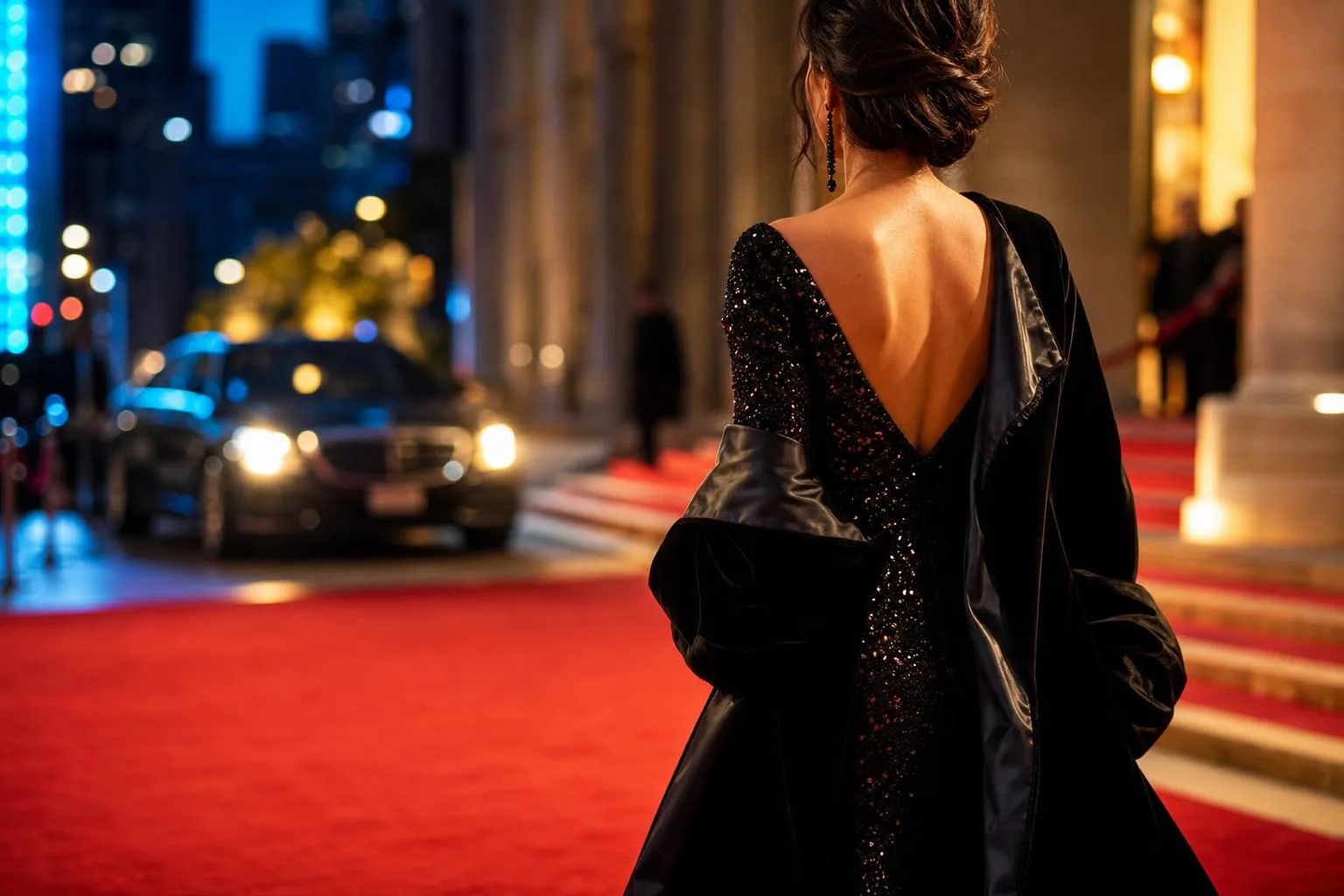 Lynda Carter, Angel Ball kırmızı halısında siyah ve ışıltıyı seçti